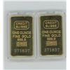 Image 1 : FAKE! 2 GOLD PLATED INGOTS (PLEASE INSPECT BEFORE BIDDING)