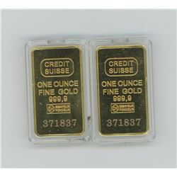 FAKE! 2 GOLD PLATED INGOTS (PLEASE INSPECT BEFORE BIDDING)
