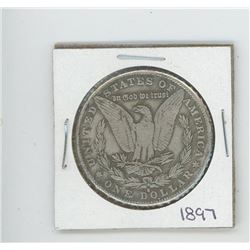 FAKE 1897 US MORGAN DOLLAR 23 GRAMS. REPRODUCTION.