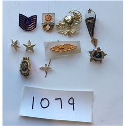 10 MISC MILITARY PINS