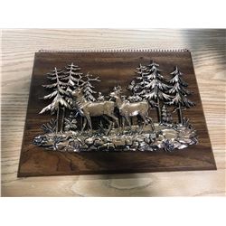 HANGING WOODEN DECOR OF DEER + FOREST