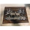 Image 1 : HANGING WOODEN DECOR OF DEER + FOREST