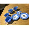 Image 2 : 2 PLATES +  3 CUPS LIGHT BLUE VINTAGE CHILDRENS SET