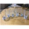 Image 2 : 6 GLASSES + TALL VASE (HAND BLOWN GLASS) (PINWHEEL CRYSTSL GLASS)