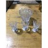 Image 1 : CRYSTAL BOWL + 3 PINWHEEL CRYSTAL GLASSES
