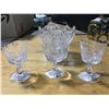 Image 2 : CRYSTAL BOWL + 3 PINWHEEL CRYSTAL GLASSES
