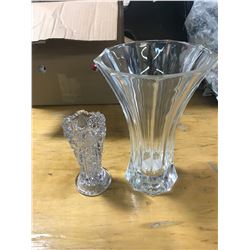 2 VASES (ONE IS CRYSTAL)