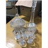 Image 1 : (5) PUNCH GLASSES + LARGE CANDY DISH + DECANTER (CRYSTAL)