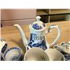 Image 3 : "LIBERTY BLUE" & "MEADOW SWEET" 6 TEACUPS + 8 SMALL CUPS + TEAPOT + ETC (VINTAGE)