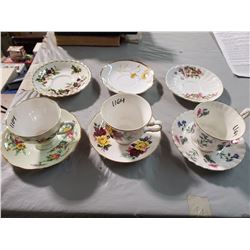 3 TEACUPS & SAUCERS & 3 ASST SAUCERS