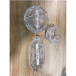 CRYSTAL CANDY BOWLS/ PUNCH BOWLS + BUTTER DISH