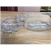 Image 2 : CRYSTAL CANDY BOWLS/ PUNCH BOWLS + BUTTER DISH