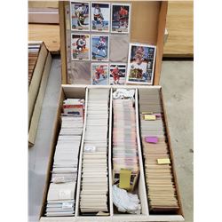 LARGE BOX OF COLLECTORS CARDS (HOCKEY & FOOTBALL 80'S + 90'S)