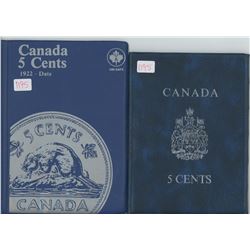 TWO PARTIAL CANADA 5 CENTS FOLDERS (ASST YEARS)