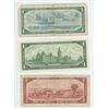 Image 2 : 3 BANK OF CANADA DOLLAR BILLS (1954, 1967 ONE DOLLAR + 1954 TWO DOLLAR)