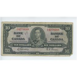1937 BANK OF CANADA 10 DOLLAR BILL