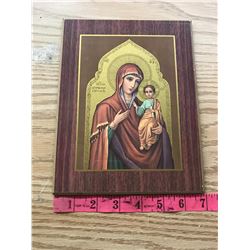 SMALL VIRGIN MARY & JESUS ICON PRINT (NO HOOK ON BACK)
