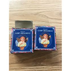 POLYSTONE ANGEL ORNAMENTS FOR LAMP TOPS (2)