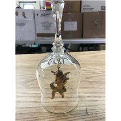 CLEAR GLASS BELL WITH ANGEL INSIDE