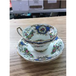"BROADWAY" PATTERN (BIRD, FLOWERS): 1- TEACUP & SAUCER, 18EB50, FOLEY BONE CHINA, MADE IN ENGLAND