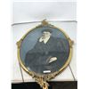 Image 1 : LARGE FANCY BRASS OVAL FRAME (27"HX17"W) WITH PHOTO OF UNKNOWN LADY