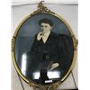 Image 2 : LARGE FANCY BRASS OVAL FRAME (27"HX17"W) WITH PHOTO OF UNKNOWN LADY