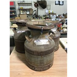 MILK / CREAM CANS WITH COVERS (3), ALL LEAK