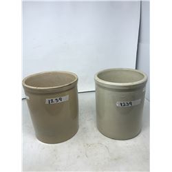 MATCHING SMALL UNNAMED CROCKS (2), HAVE CRACKS