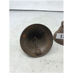 RUSTY SMALL CATTLE BELLS (2), ONE HAS A BOLT AS A RINGER