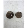 Image 3 : RUSTY SMALL CATTLE BELLS (2), ONE HAS A BOLT AS A RINGER
