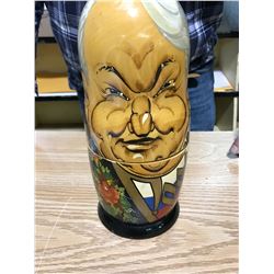 10 RUSSIAN DOLLS: (YELTSIN, GORBACHEV,BREZHNEV,KHRUSHCHEV,STALIN,LENIN,NICHOLAS II,CATHERINE THE GRE