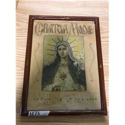 MOTHER MARY, NEEDLEPOINTED HIGHLIGHTS, 17 1/4" X 13 1/4"