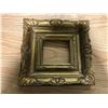 Image 1 : GOLD FANCY WOODEN FRAME, CHIPPED RIGHT UPPER CORNER, OUTISDE 13 1/4" X 12 1/4", INSIDE 4 & 1/8" X 4 
