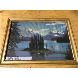 SPIRIT ISLAND, BC, GOLD WOODEN FRAME 17 & 3/4" X 12 & 7/8"
