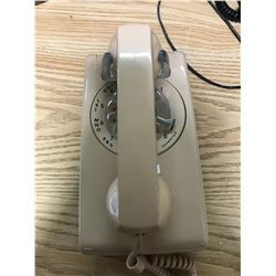CORAL COLOURED ROTARY DIAL WALL TELEPHONE