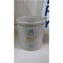ONE #3 RED WING CROCK, REDWING UNION STONEWARE CO, RED WING, MINN.