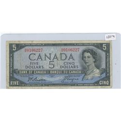 1954 $5 BILL DEVILS FACE