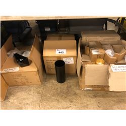 3 BOXES OF ASSORTED BLACK AND CLEAR VASES/CANDLE HOLDERS