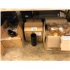 Image 1 : 3 BOXES OF ASSORTED BLACK AND CLEAR VASES/CANDLE HOLDERS