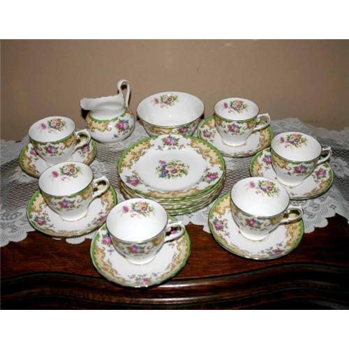Antique Tuscan Bone China Lorraine 20pc Tea Set1098039