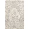 Image 1 : Chinese Hand Rice Paper Lithograph Thangka Buddha
