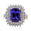 Image 1 : 5.59 ctw Tanzanite and Diamond Ring - Platinum