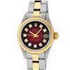 Image 2 : Rolex Ladies 2 Tone Yellow Gold Red Vignette Diamond 26MM Datejust Wristwatch