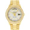 Image 2 : Rolex Mens 18K Yellow Gold Silver Diamond 1.9 ctw Quickset President Wristwatch