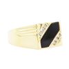 Image 1 : 0.18 ctw Diamond and Onyx Mens' Ring - 14KT Yellow Gold