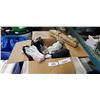 Image 1 : BOX OF TOOLS, ELECTRONICS, SHOCKWATCH LABELS, PAPER SHREDDER