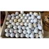 Image 2 : Tray of golf balls with hat and box of sporting goods