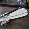 Image 2 : DAIWA ROD AND REEL - BROKEN TIP AND 2 WOODEN PADDLES