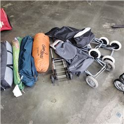 Lost property Camping gear and personal shop carts