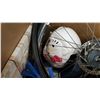 Image 2 : LARGE BOX OF ELECTORNICS, DECORATIVE OAR, BIKE TIRE, ETC